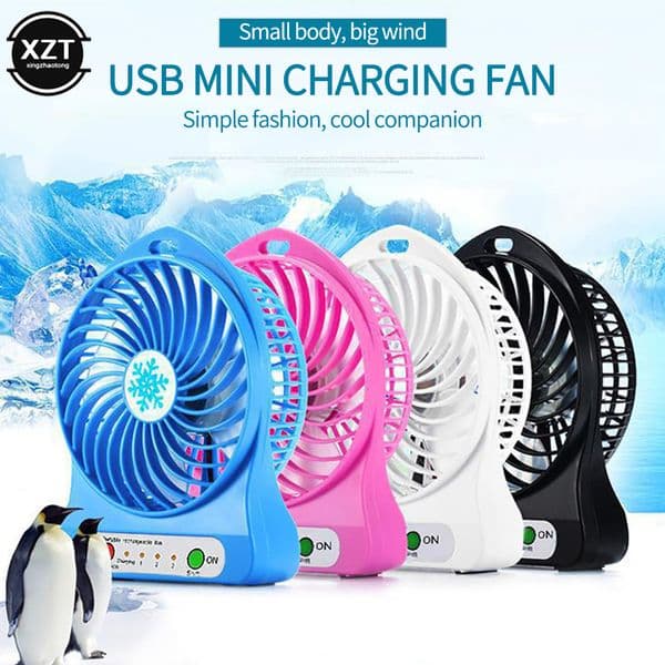 Rechargeable Portable Mini Fan Led Desktop Small Fan Handheld Air Cooler USB Electric Fan for Home Office Travel Dormitory