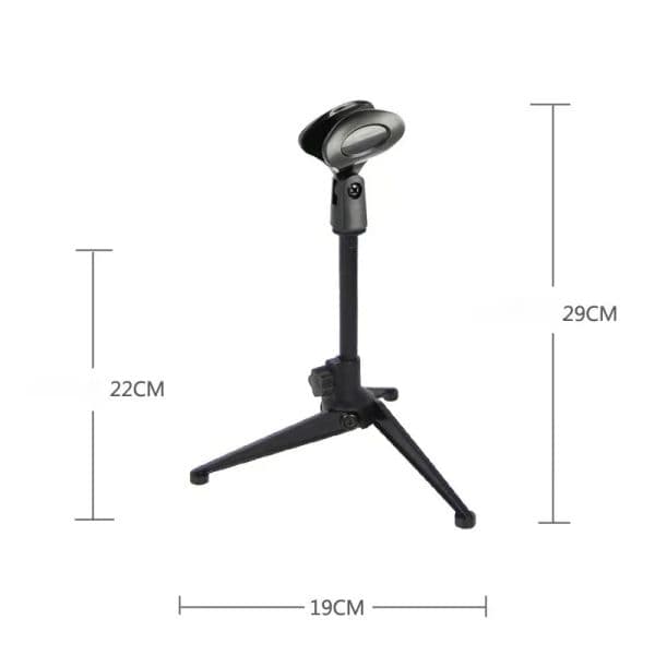 Microphone Stand Desktop Tripod Mini Portable Table Stand Adjustable Mic Stand Mic Clip Holder Bracket Lightweight Bracket