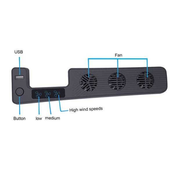 9500RPM Cooling Fan for PS5 Slim Game Console Quiet Efficient Cooling System with 3 Fans Speed Setting for PS Slim Accessories