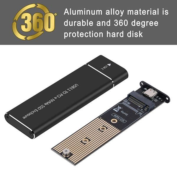 2026 New M.2 Enclosure Adapter Aluminum Case USB C 3.1 Gen2 10Gbps To Pcie External Box For 2230/2242/2260/2280 M2 Nvme SSD outdoor Free Shipping