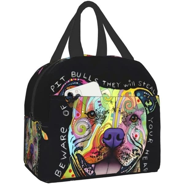 New Pit Bulls Reusable Insulated Lunch Bag Cooler Tote Box Container for Woman Office Work School Picnic Beach Workout Travel 123