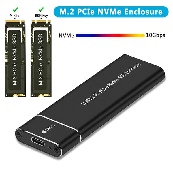 2026 New M.2 Enclosure Adapter Aluminum Case USB C 3.1 Gen2 10Gbps To Pcie External Box For 2230/2242/2260/2280 outdoor Free Shipping