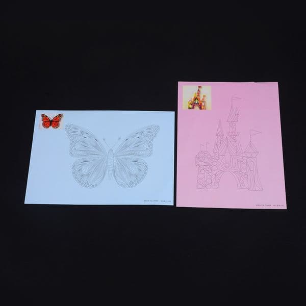 16patterns DIY craft paper Paper Quilling line art design paper template 8pcs