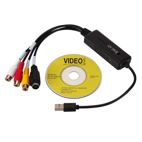 Video Tuner Card Recorder Box HD Video USB 2.0 Video Capture Card USB to RCA Converter Adapter for DV/Hi8/VHS TV DVD