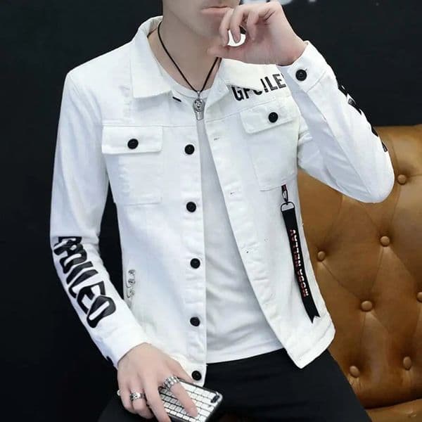 Spring and Autumn jeans jacket mens Korean fashion student handsome version jacket mens denim jacket 241108