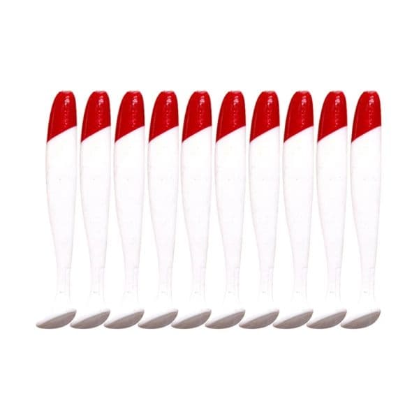 10Pcs/Pack 5.5cm 7cm 9cm Wobbler Soft Fishing Bait Red for Head White Body Jigging Swimbait Fish Tack Artificial Lures