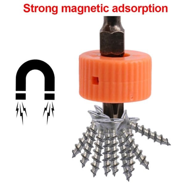 5Pcs 7mm Orange Mini Round Magnetic Ring Pick Up Tool Plastic Magnetizer Ring For Screwdriver Bits Hand Tool Sets
