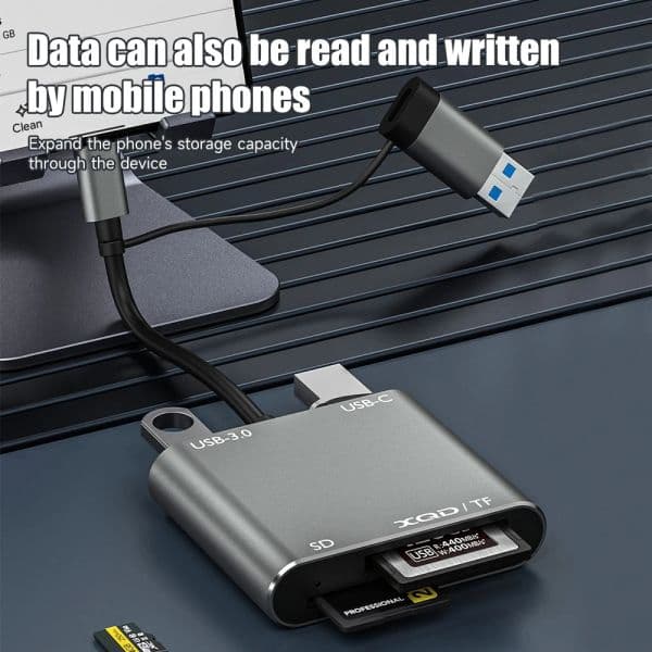 USB 3.0 2025 Memory Card Reader 5 in1 USB USB-C to TF SD new XQD Card Reader Adapter for iPhone 15 Pro/Max Book Pro/Air 2023