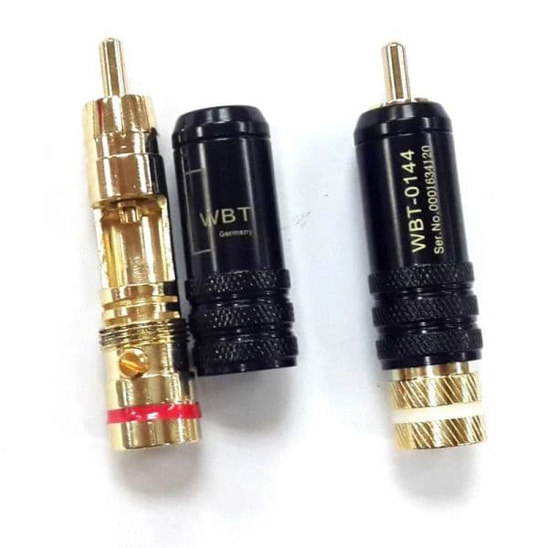 1 Pair RCA new Connector Connectors Male Signal Line Plug WBT 0144 RCA Plug Lotus Head Copper 2025 RCA Plug Connectors Approx.53mm