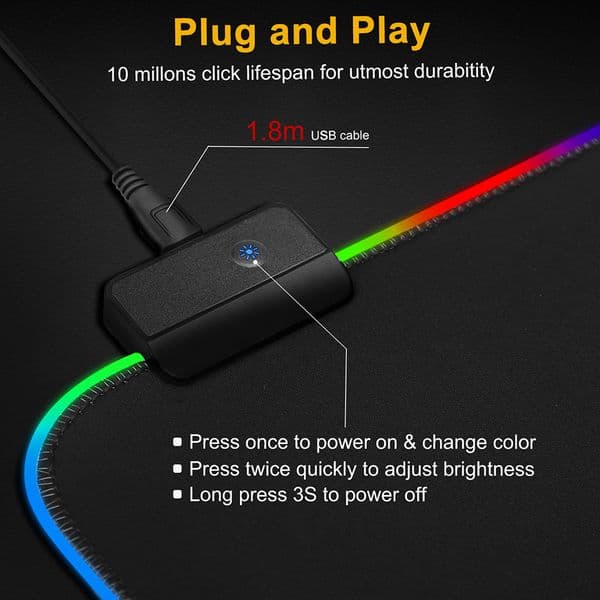 Large Mouse Pad RGB Mouse Mats Mousepad RGB Desk Mat Gaming Mouse Pad Gamer XXL Mause Pad LED Mousepad For PC Mice Keyboard
