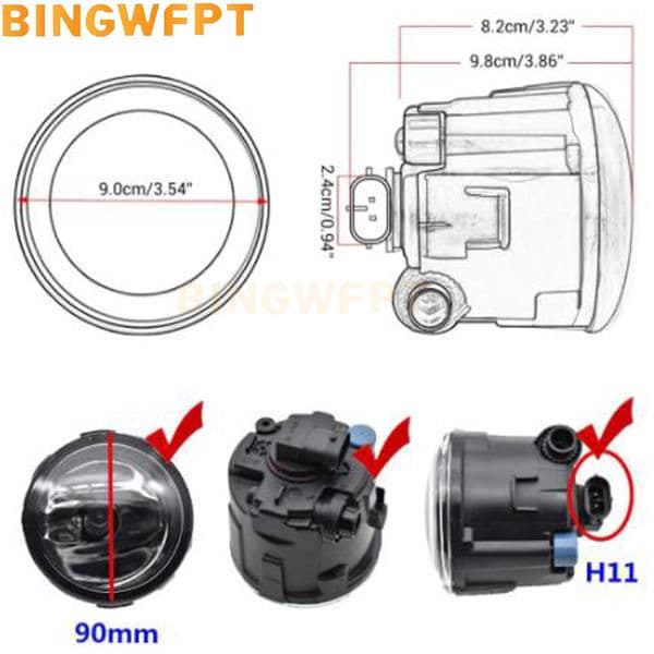 2PCS H11 Car Accessories Halogen Fog Light DRL Daytime Running Lamp 12V For Nissan Cube Z12 Hatchback 2010-2014