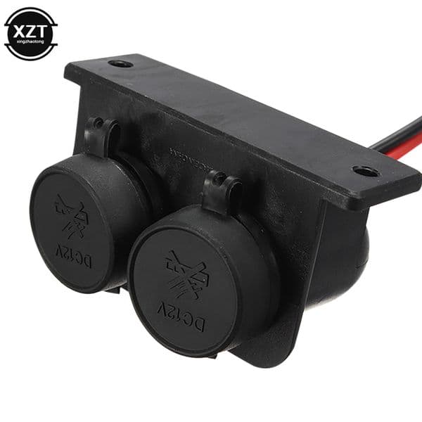 New Double Hole Car Cigarette Socket 12V Motorcycle Charger Cigar Lighter Plug Car Accessory Cigar Power Plug Adapter Plug