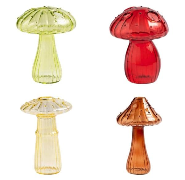 Transparent Mushroom Glass Vase Aromatherapy Bottle Home Small Vase Hydroponic Flower Pot Simple Table Decoration Home Decor