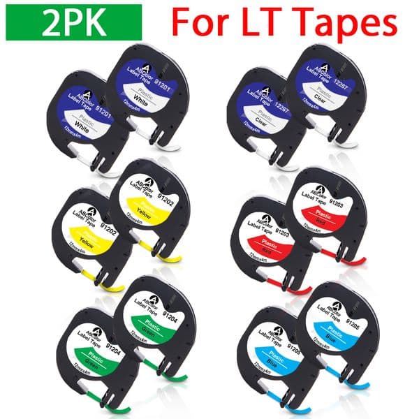 2PK 91201 91221 91331 Compatible for Dymo LetraTag 91201 12267 91202 91203 91204 91205 Label Tape For Dymo LT100H Label Maker