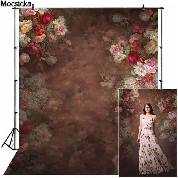 Blooming Flowers Photography Backdrop Newborn Baby Kids Maternity Artistic Portrait Photo Props Studio Booth Vintage Background