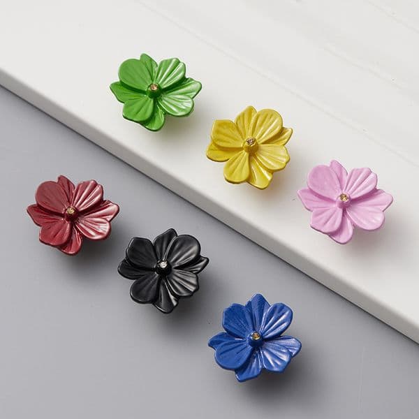 Retro Cabinet Knobs Flower Shape Drawer Dresser Knobs and Pulls Kitchen Cupboard Door Handles for Furniture Hareware
