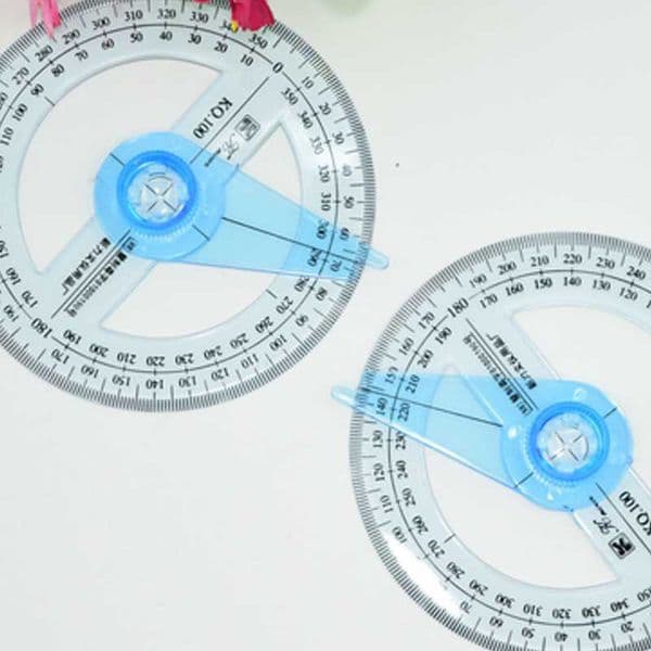 360 Degrees Protractor with Swing Arm Full Circle Pointer Angle Ruler Math Geometry Drafting Tools for Students Design EM88