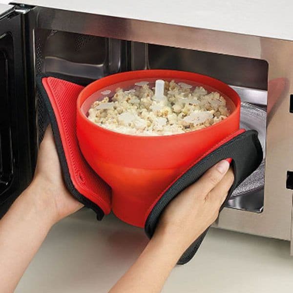 Creative Silicone Popcorn Bowl Foldable Home DIY Microwaveable PopCorn Maker With Lid Baking Popcorn Bucket