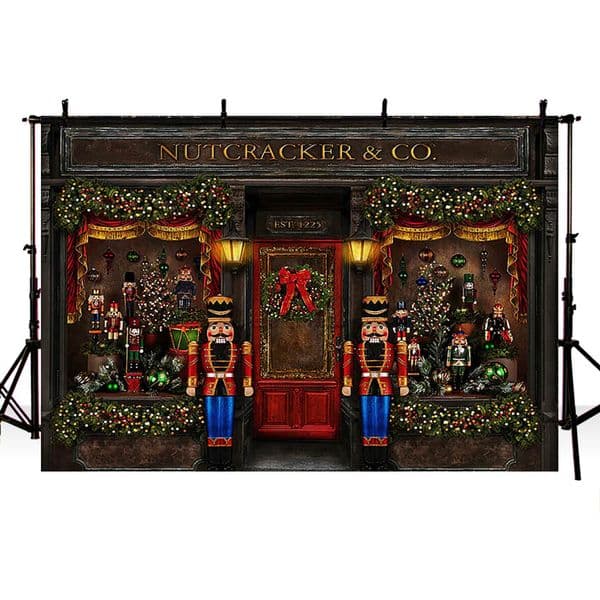 Mehofond Merry Christmas Backdrop Showcase Toy Soldier Christmas Gift Decor Photography Background Photo Studio Banner Photozone