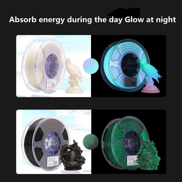 PLA Filament Luminous 3D Printing Glow In the Dark Rainbow Starry Sky1KG 1.75mm Gorgeous Appearance Romantic New Listing BEST