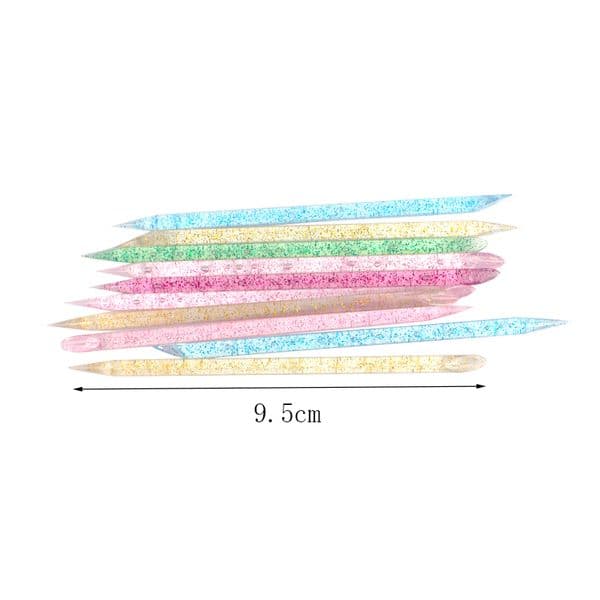 50/100Pcs Crystal Stick Cuticle Pusher Dead Skin Remover Colorful Reusable Sticks Dual-end Pedicure Care Nails Manicures Tools