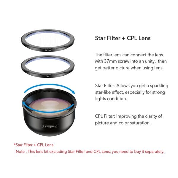 APEXEL 2X HD telescope lens professional portrait telephoto zoom +CPL star filter for iPhone Xiaomi all smartphone drop-shipping