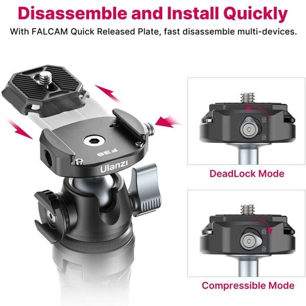 VIJIM Ulanzi MT-46 Mini Tripod Extend With Quick Instal Release Kit For DSLR SLR Camera Smartphone Tripod Live With Cold Shoe