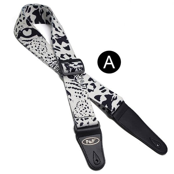 P&P Guitar Strap Black and White Plaid Pattern Suitable for Electric Acoustic Folk Guitar Bass