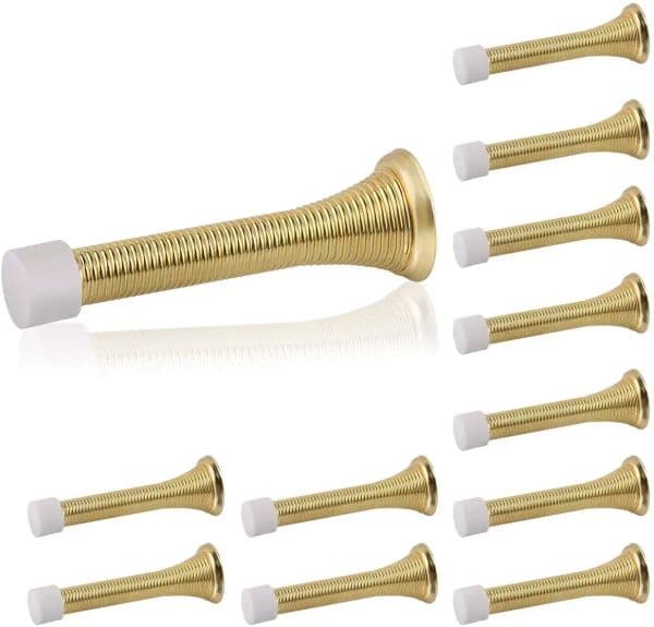Metal Door Stops Spring Stopper withRubber Cap Wall Mounted Skirting Board Furniture Protective Door Stop Buffer Wall Protection