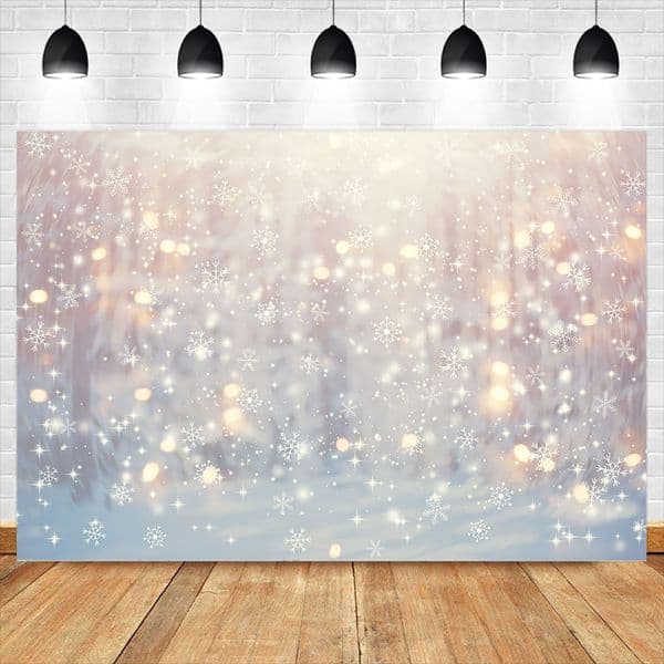 Winter Wonderland Glitter Snowflake Photography Background Photophone Photozone Bokeh Christmas Snow Backdrops for Photo Studio