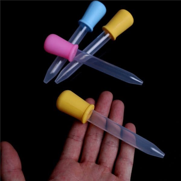 2pcs 5ml Small Silicone Plastic Pipette School Lab Experiment Supplies Dropper Feeding Medicine Liquid Eye Ear Pipette Dropper