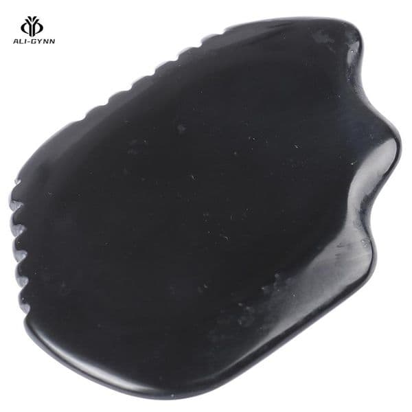 Obsidian Gua Sha Tool Face Care Slimming Scraper Board Sawtooth Head Massage Natural Stone Facial-Lifting Neck Beauty