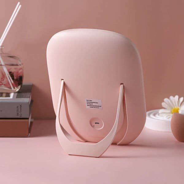 Compact Lighted Makeup Mirror Rechargeable Desk Vanity Mirror 3-Color Dimmable Light Up Mirror Portable Travel Mirror for Women