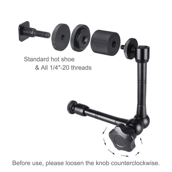 7/11/23 Inch Articulating Magic Arm Wall Mount Super Clamp Holder Stand for Photography Props Camera Photo Studio Accessories