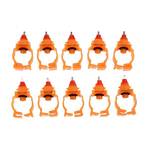 10pcs Chicken Nipple Safe Useful Orange Automatic Water Dispenser Portable Durable Lightweight Adjustable for Chicken Mouth Bird