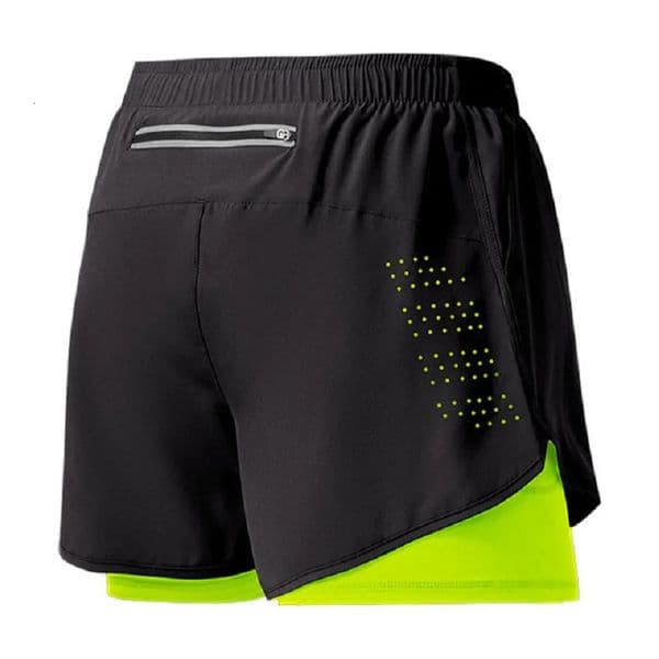 Gym Double-deck Workout Quick Dry Training Short Fitness Sport Jogging Pants Bottoms Running Shorts Men 240327