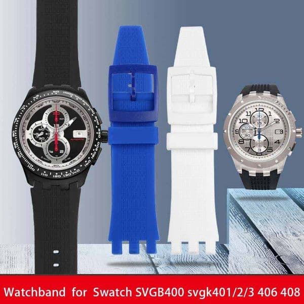 Rubber Watchband for Swatch SVG Series Silicone Watch Strap SVGB400 svgk401/2/3 406 408 Watch Strap 22mm wristband bracelet