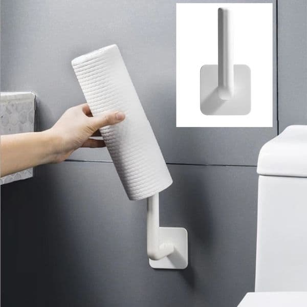 Multi-Functionele Rack Holder Keuken Organizer Zelfklevende Kabinet Kast Papierrol Handdoek Houder Tissue Hanger Voor Badkamer