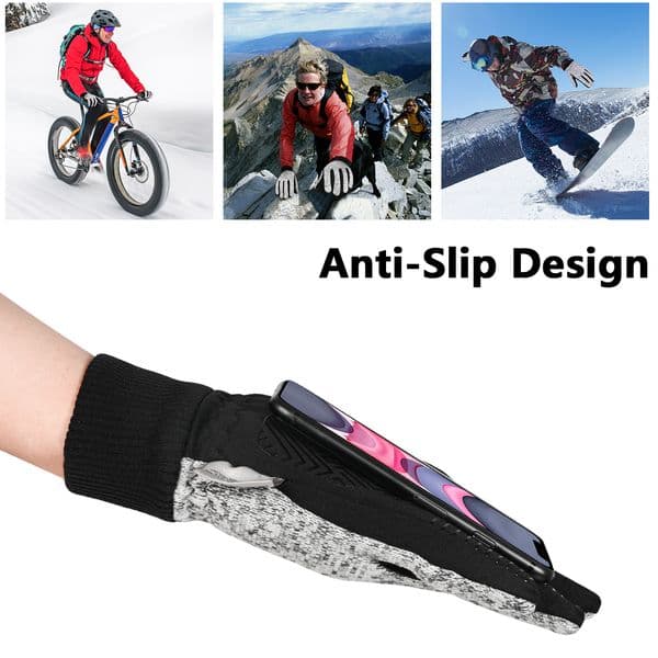 Winter Cycling Gloves Full Finger Windproof 3M Thinsulate Thermal Gloves Touchscreen Snowboard Gloves Non-slip Road Bike Gloves