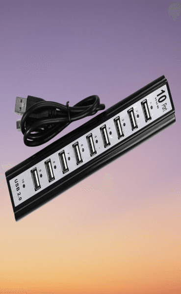10 Port HiSpeed USB 20 HubPower Adapter for PC Laptop Computer mice keyboard external drives use USB HUB 20