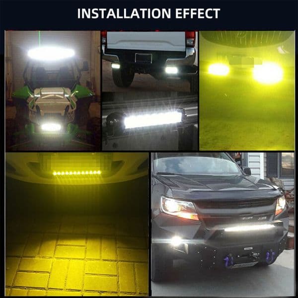 1PCS Work light LED light strip fog light 8.8inch 18W 6LED 15inch 36W 12LED Yellow Light White SUV Pickup Truck ATV Marine 12V 129fc