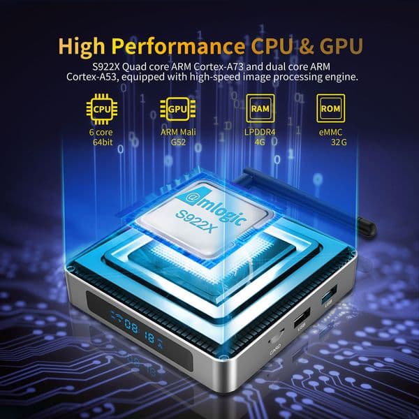 X96 X9 Android 9.0 Smart TV Box Amlogic S922X 4GB 32GB 2.4G/5G Dual WiFi 1000M LAN 4K Media Player H.265 VP9 DecodingSet Top Box