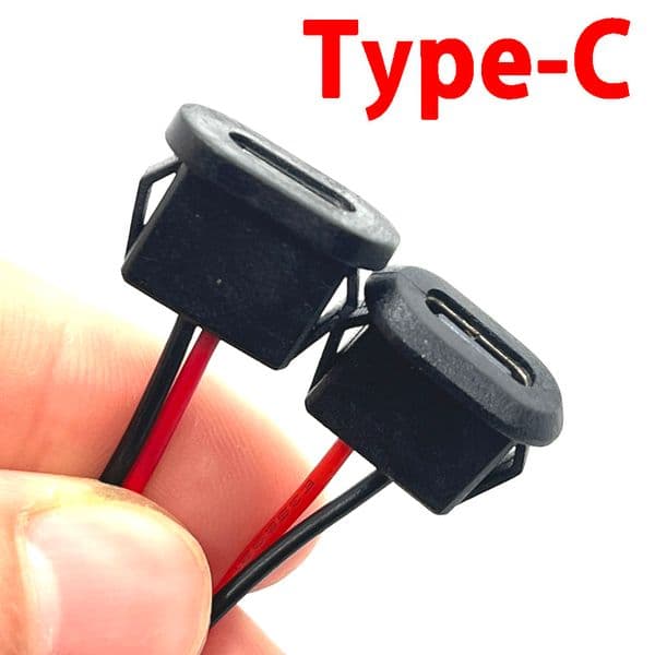 1pcs USB Type C Connector Flat / Rounded 2P With card buckle 3A High Current Fast Charging Jack Port USB-C Charger Plug Socket