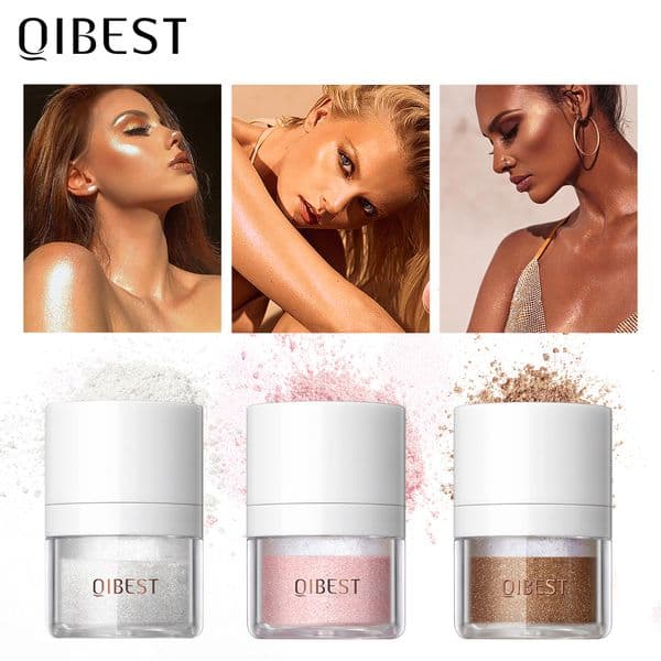 Shimmering Highlighter Powder High Gloss Illuminating Powder Professional Face Makeup Eyeshadow Lips Hair Body Glitter Make up