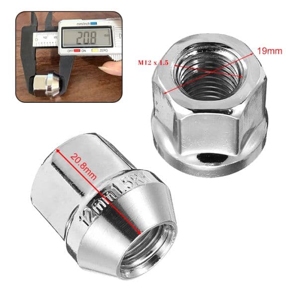 1/4pcs 19mm M12 x 1.5 Nuts Alloy Wheel Nuts & Bolts For Ford /FIESTA /FOCUS KA /MONDEO /C-MAX 1988-2014 Chrome Nuts Accessories