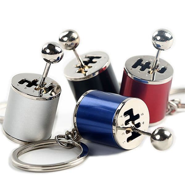 Creative Car Shift Keychains Charms Car Keyring Turbo Speed Gear Head Key Ring Pendant Wave Box Ornament Party Souvenir Gifts