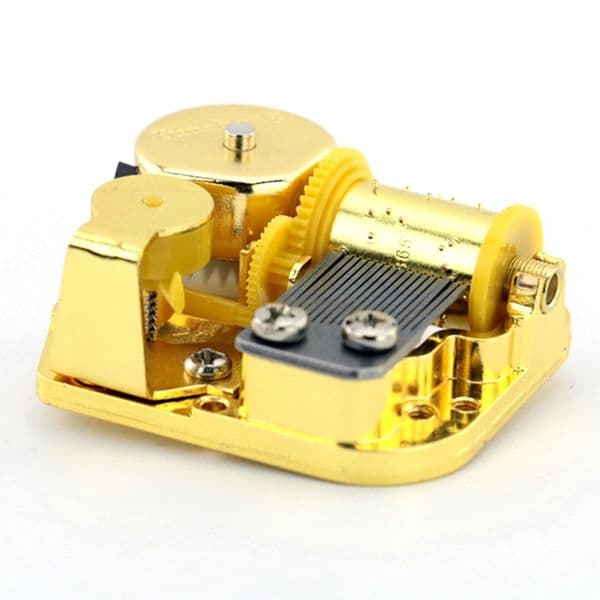 DIY 18 Note Gold Plated Windup Musical Mechanism Movement Clockwork Music Box Movement With Key Screws Castle In The Sky