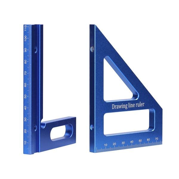 Aluminum Alloy Multi Angle Measuring Ruler Woodworking Square Protractor 45° 90° Miter Triangle-Ruler Utility Scribing Gauge