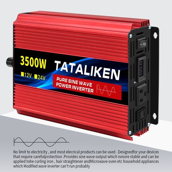 Pure Sine Wave Inverter 12V/24V to AC 110V 60Hz Car Power Tranfermer1600w-10000W Voltage Portable Converter with LED Display