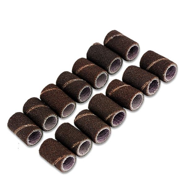 50pcs/Set Sanding Drum 80#/120#/180# Grit Bands Machine Bits Circle For Dremel Rotary Nail Drill Manicure Abrasive Sleeves Tools